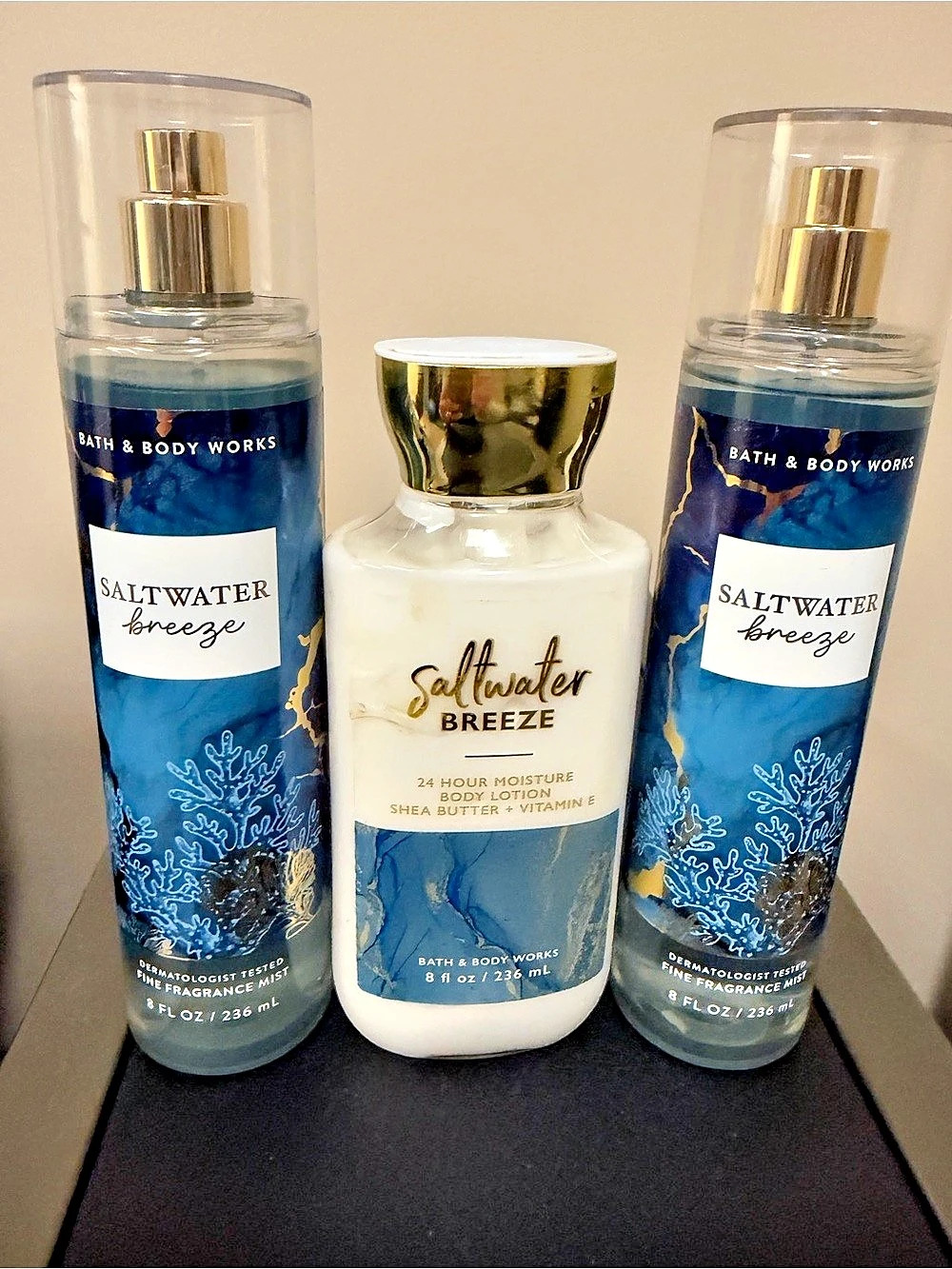 Bath & Body Works Saltwater Breeze Body Care Set Body Lotion & 2 Fragrance Mists